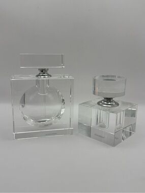 ZODAX Los Angeles Crystal Perfume Bottle Set of 2 – Luxury Vanity Décor
